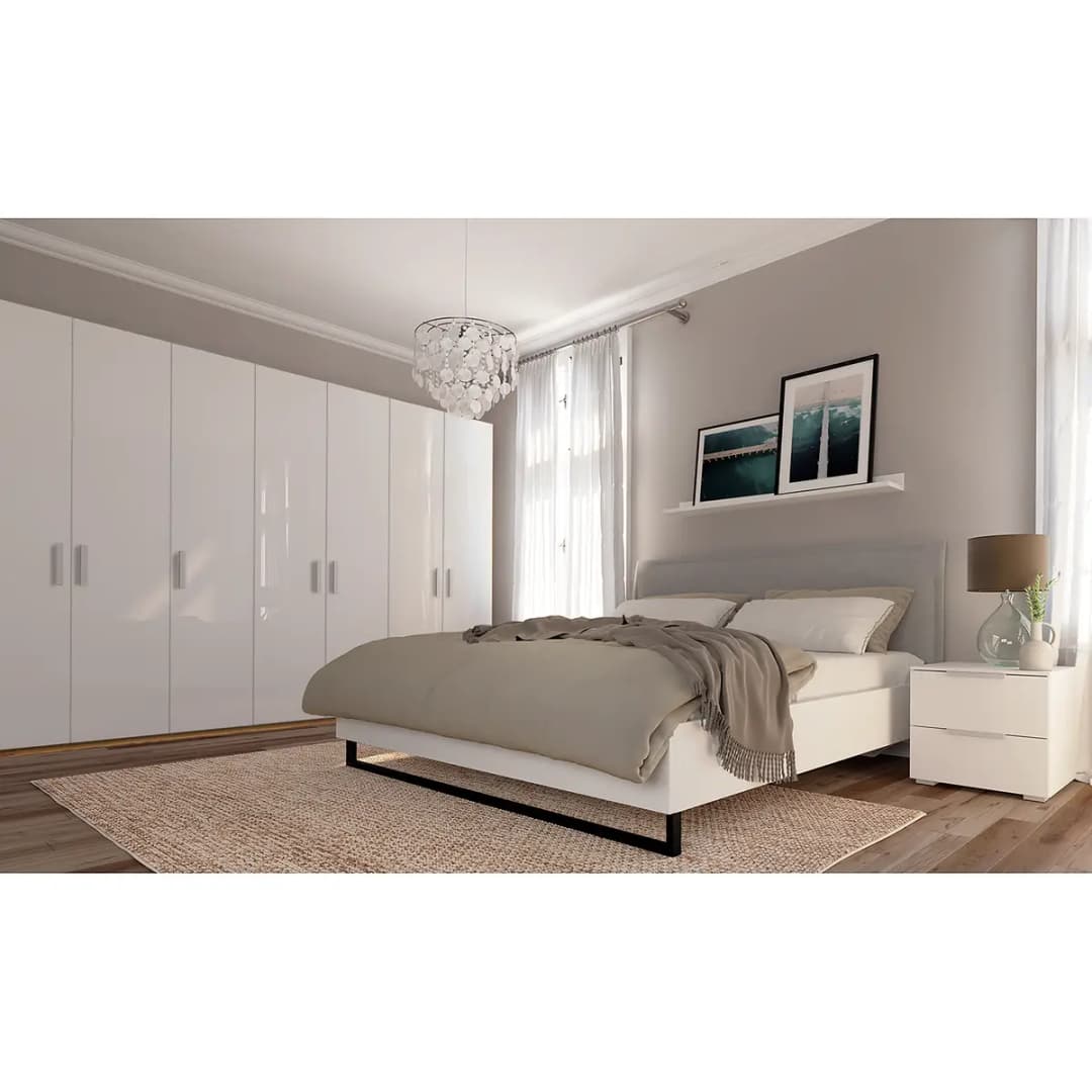 Drehtürenschrank pure gloss 315 x 236cm Weiß/Hochglanz | Weiß