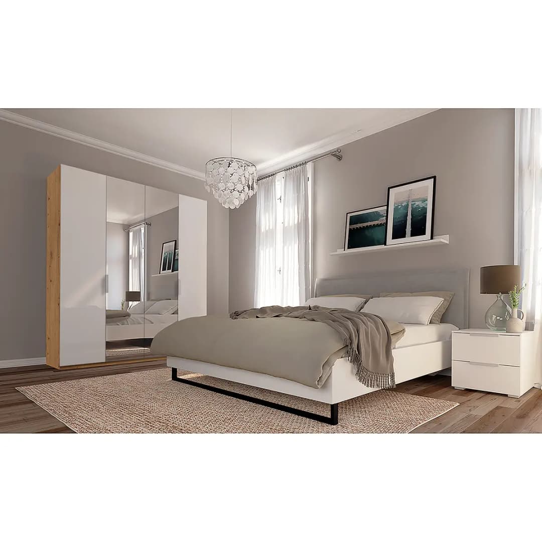 Drehtürenschrank pure gloss reflect | Weiß