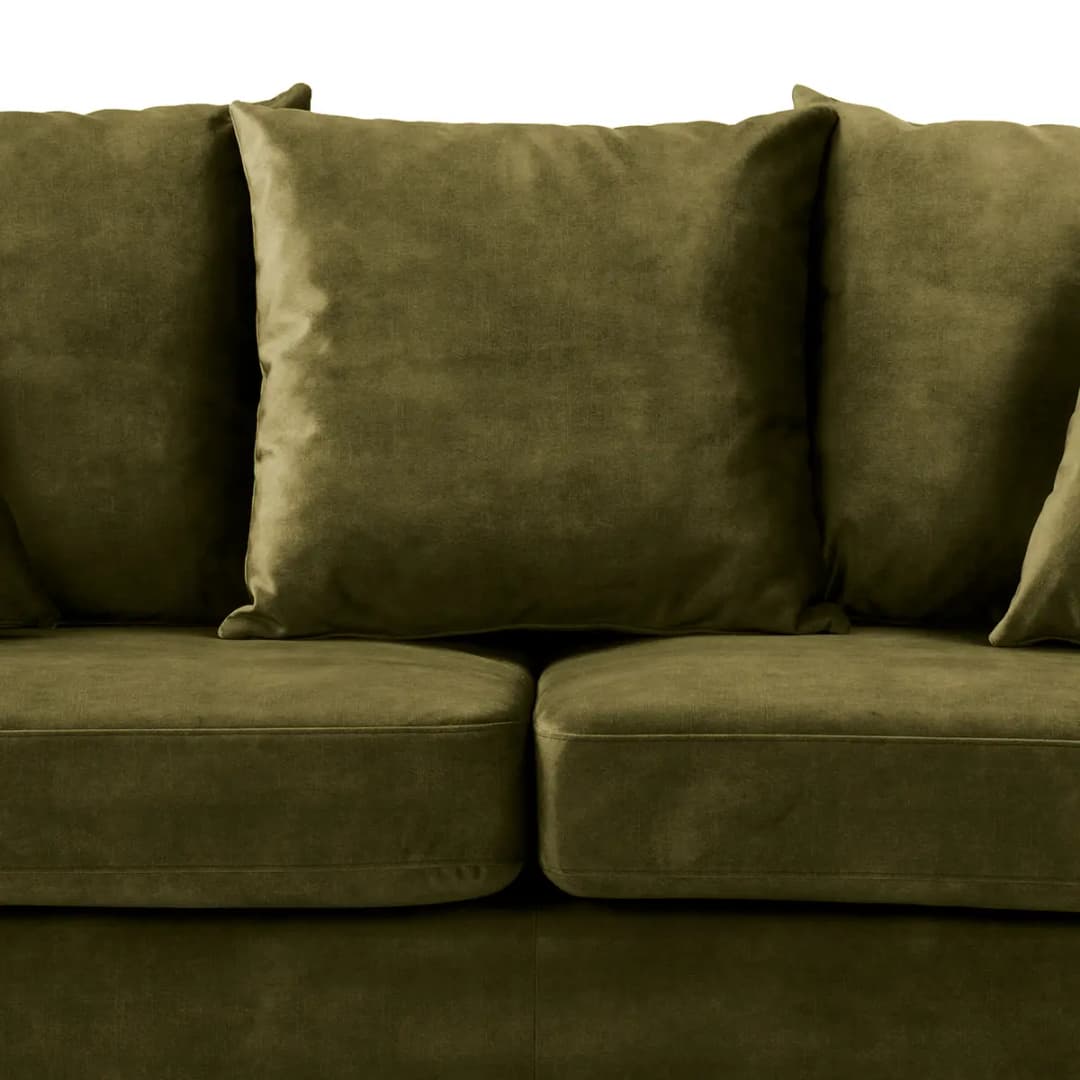 Sofa Lovis 3-Sitzer Grün Samt Tomi | Grün