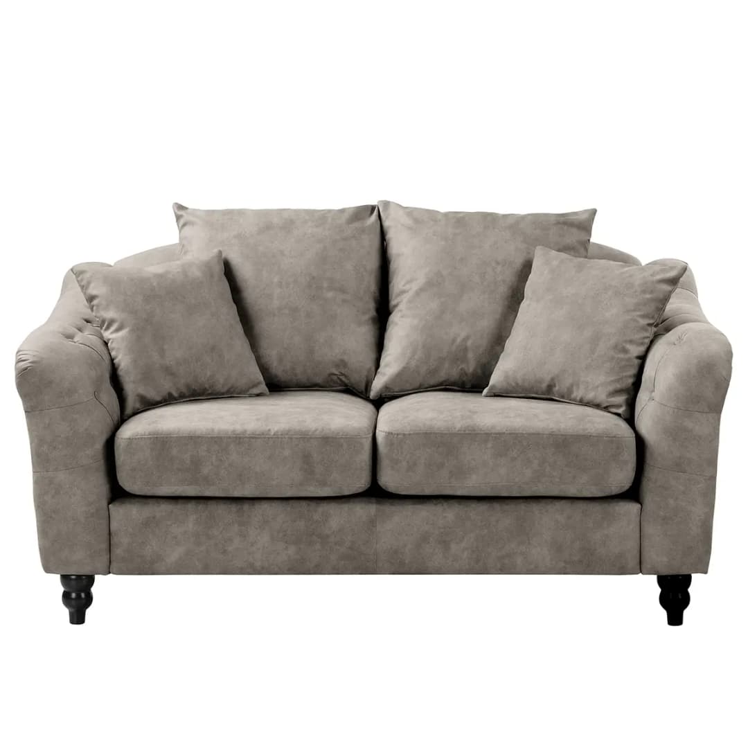 Sofa Lovis 2-Sitzer Grau Microfaser Rica | Grau