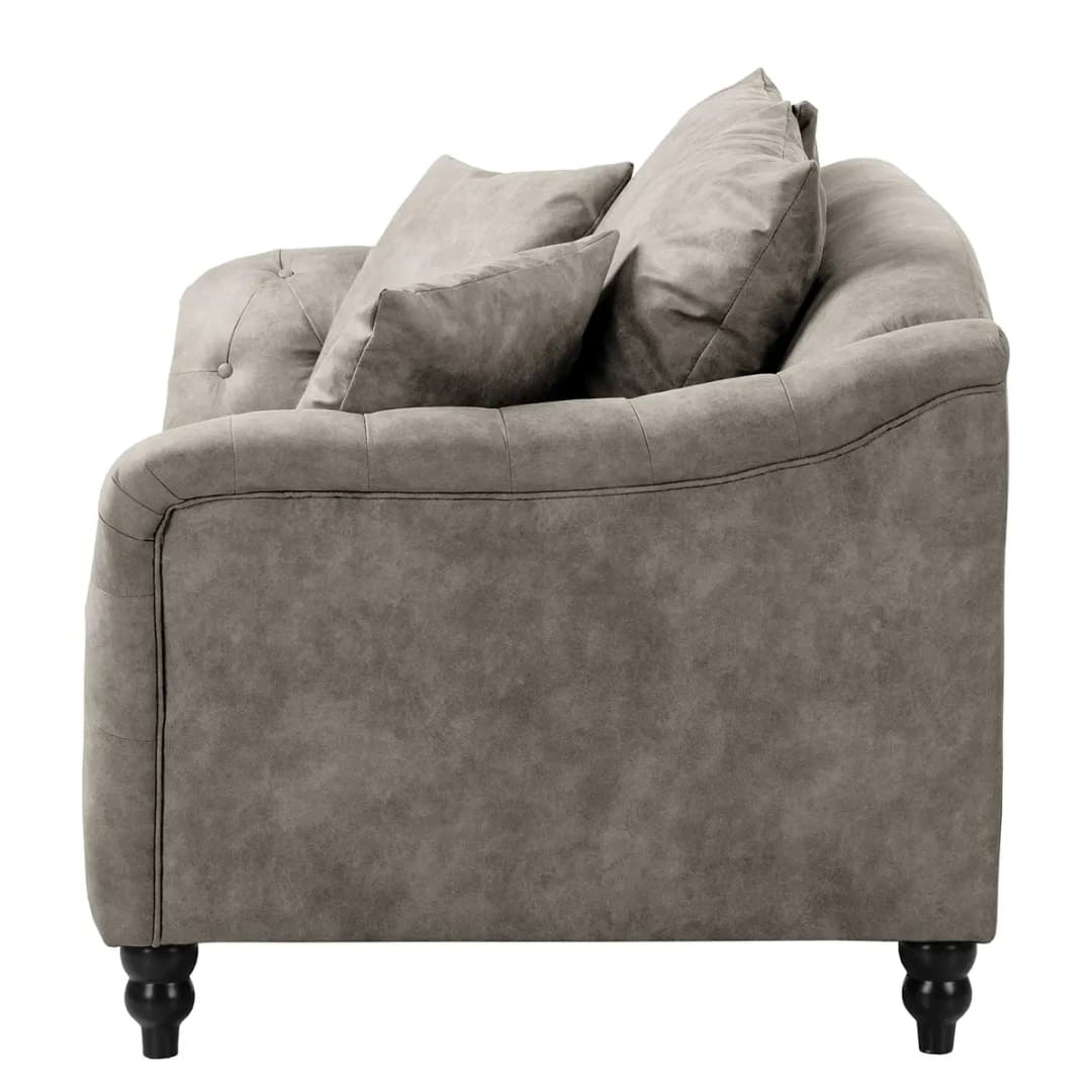 Sofa Lovis 2-Sitzer Grau Microfaser Rica | Grau
