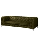 Sofa Merlin 3-Sitzer Grün Samt Tomi | Grün
