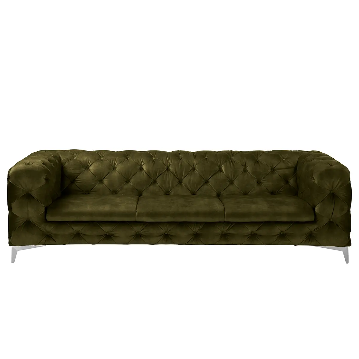 Sofa Merlin 3-Sitzer Grün Samt Tomi | Grün
