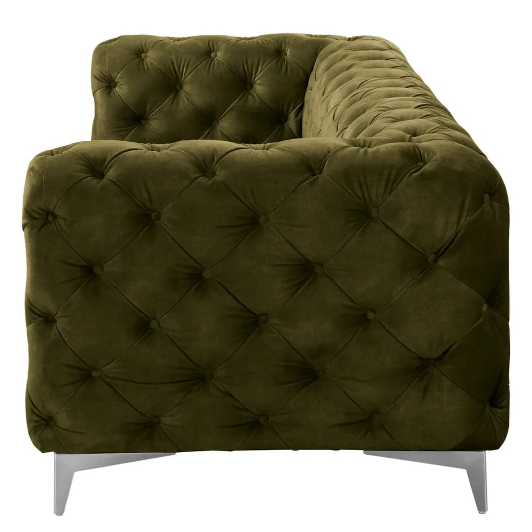 Sofa Merlin 3-Sitzer Grün Samt Tomi | Grün