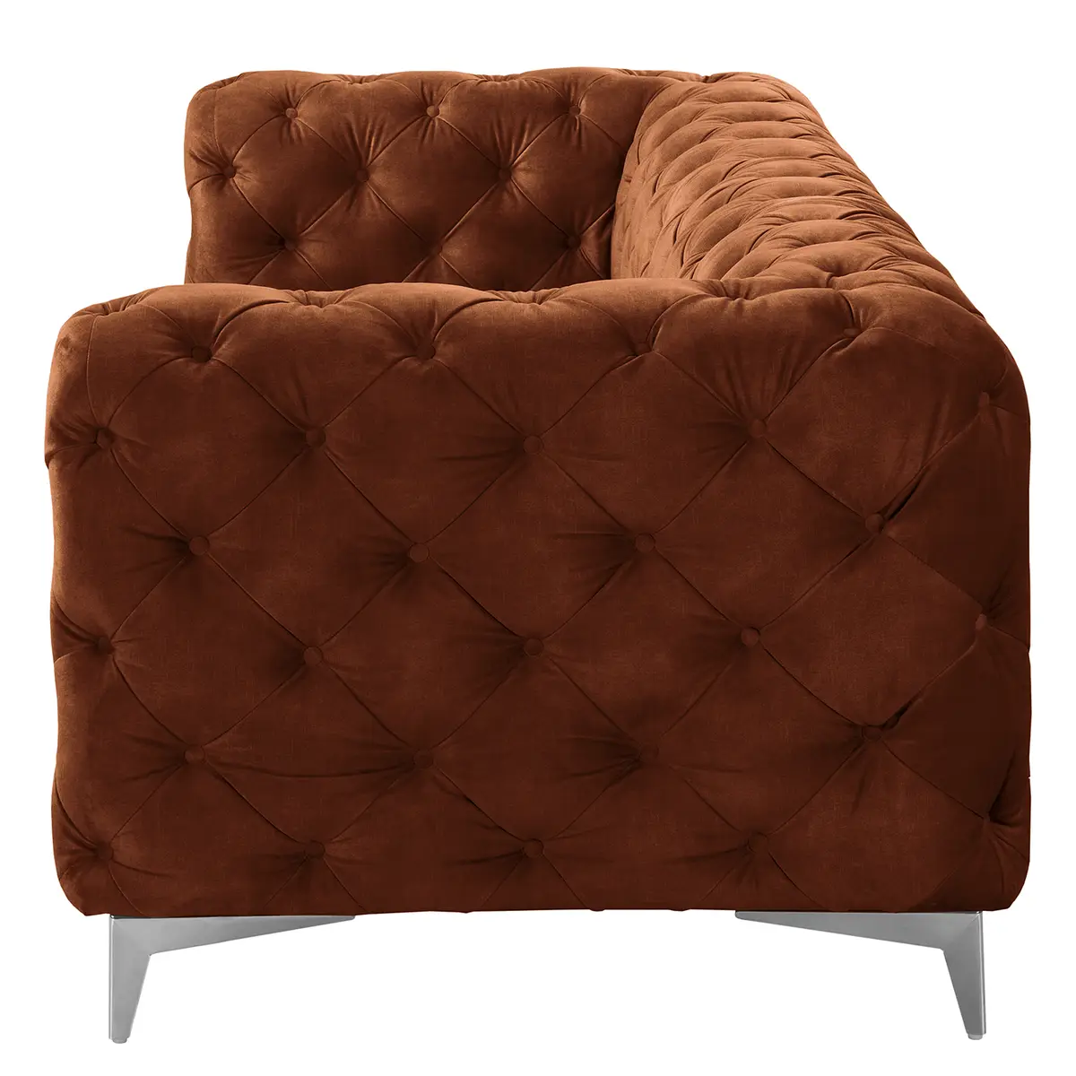 Sofa Merlin 3-Sitzer Braun Samt Tomi | Braun