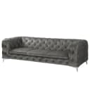 Sofa Merlin 3-Sitzer Grau Samt Tomi | Grau