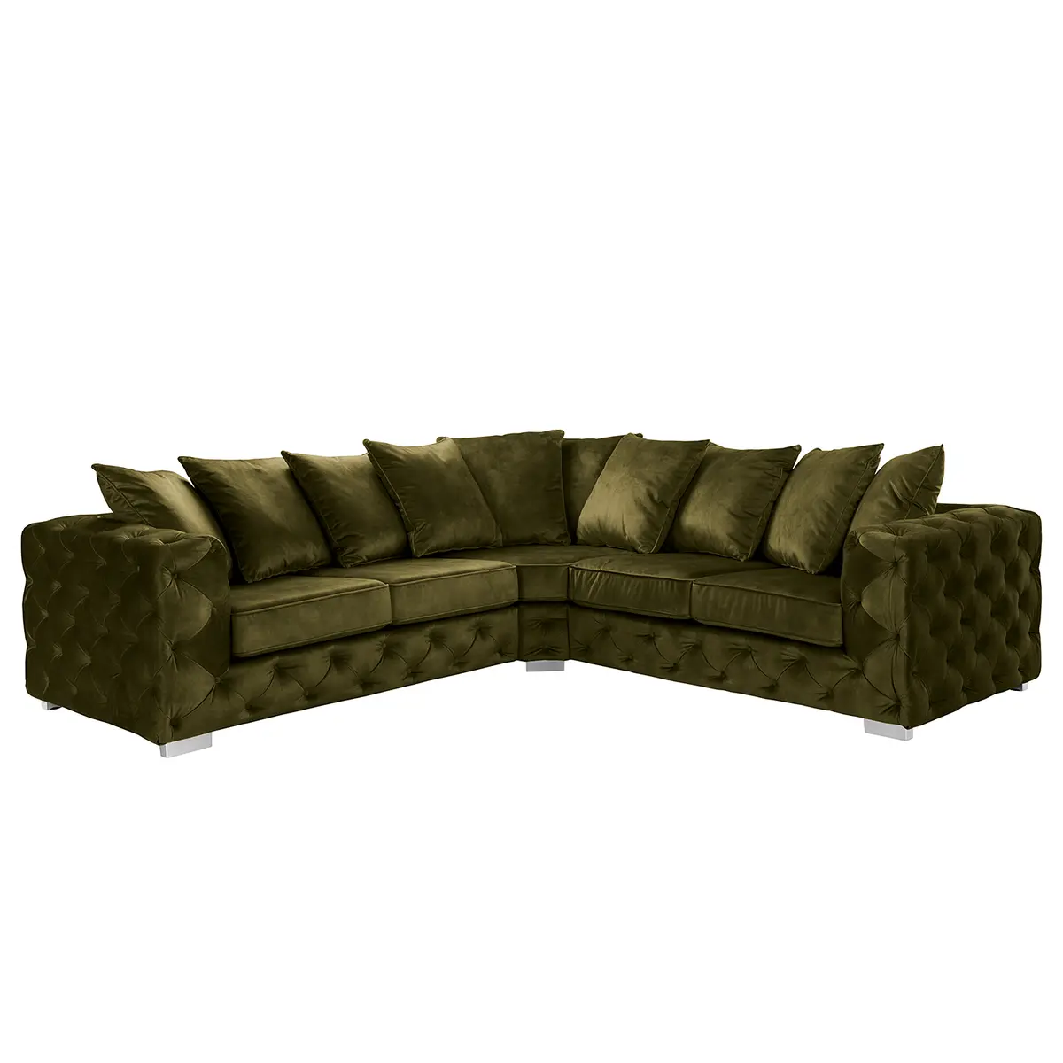 Ecksofa Grotta Grün Samt Tomi | Grün
