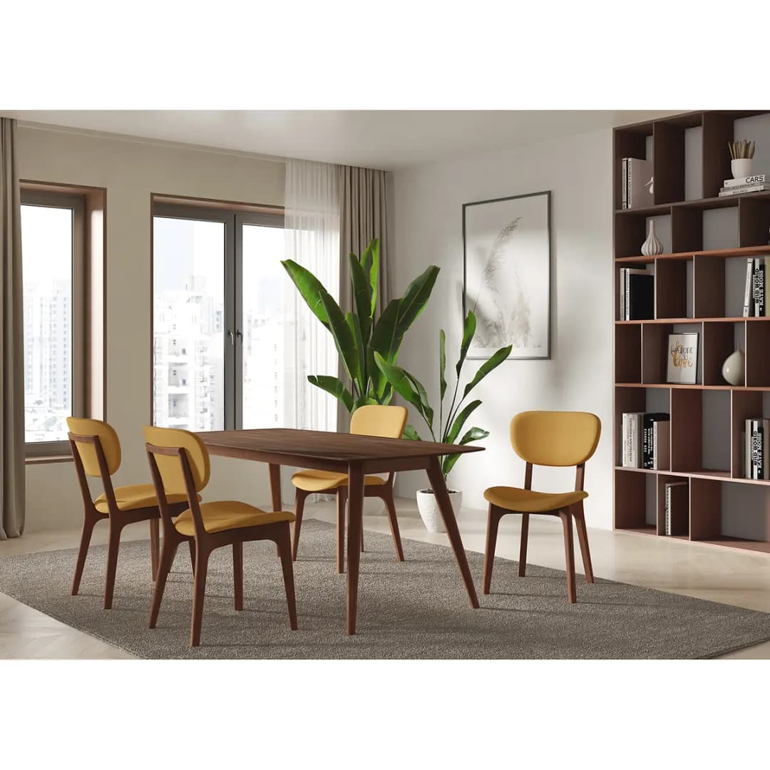 Essgruppe Nadir 5-teilig 180 x 90cm | Braun
