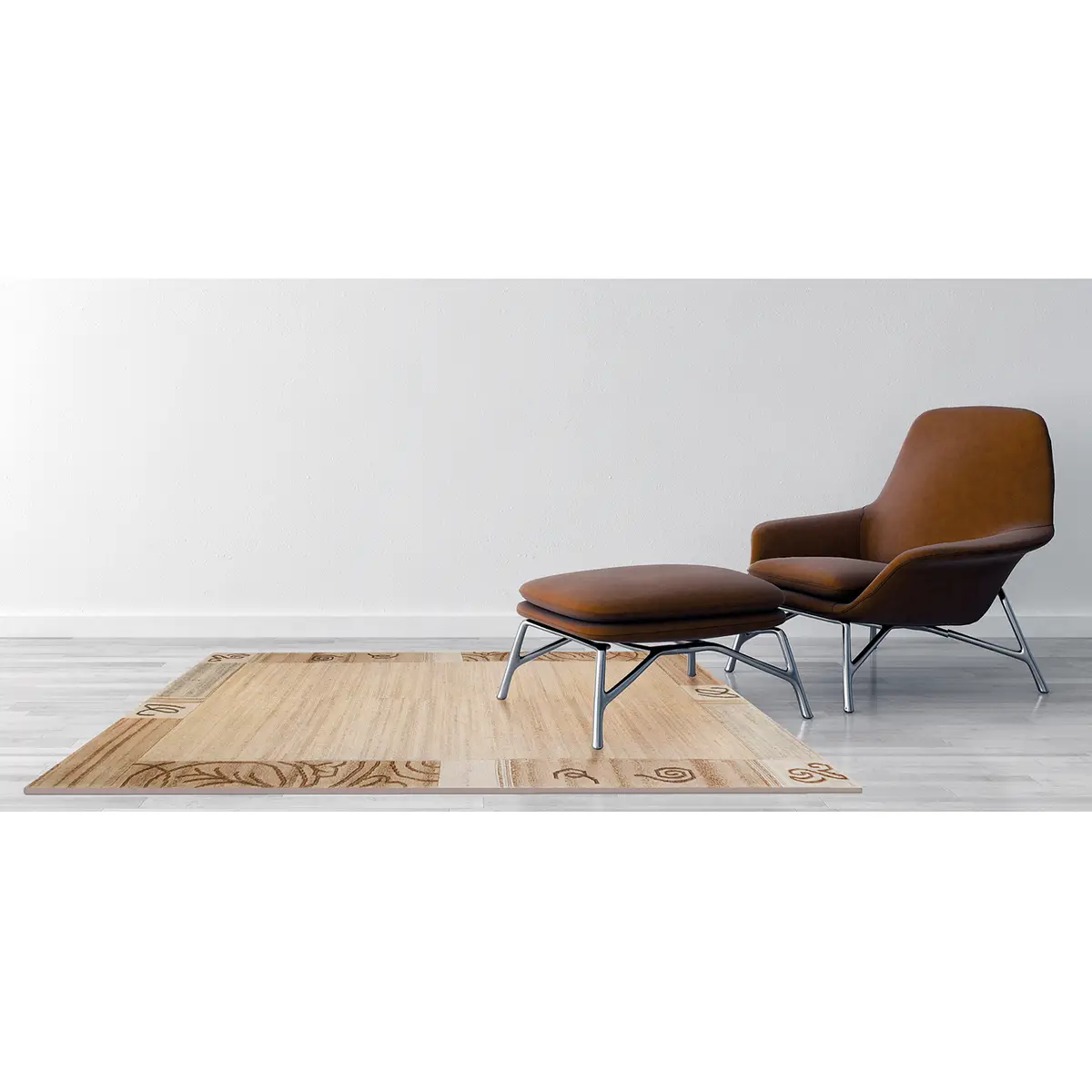 Wollteppich Nakarta 1033 Grau 70 x 140cm Wolle | Grau