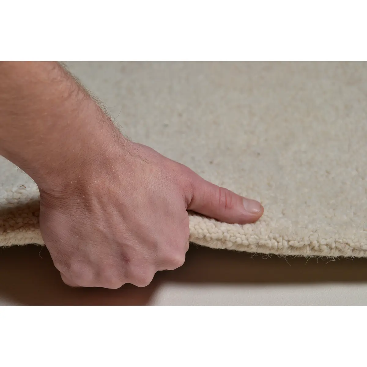 Royal Berber Uni Wollteppich | Beige