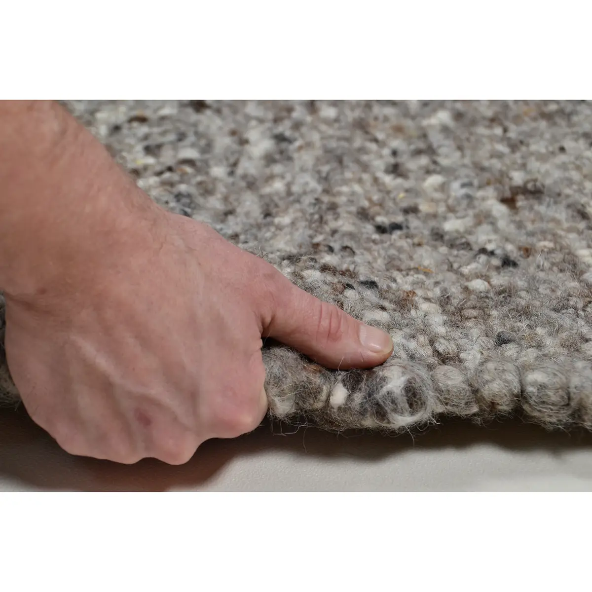 Wollteppich Berberina Super Grau/Grau 70 x 130cm Wolle | Grau