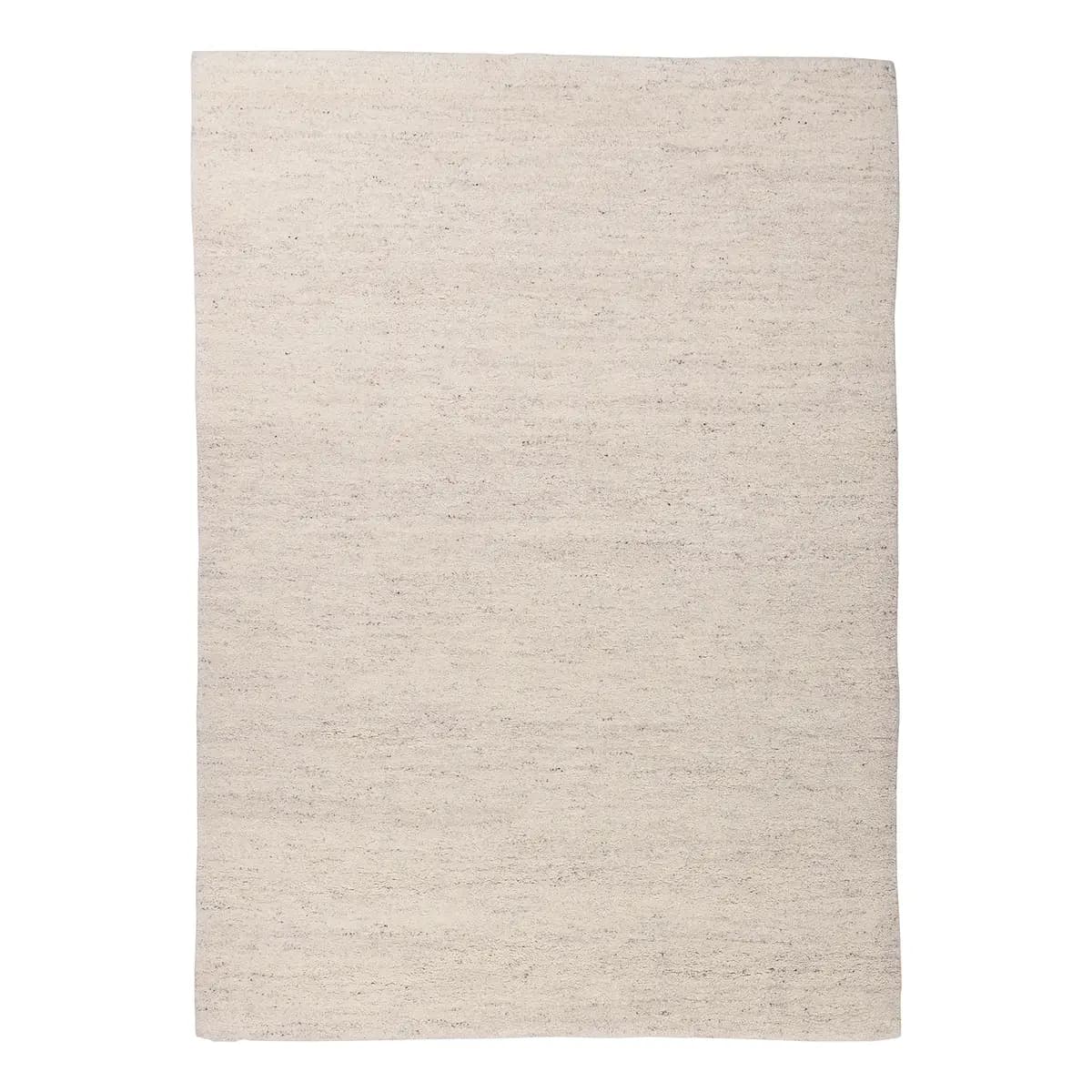 Wollteppich Maloronga Uni Weiß/Creme 70 x 140cm | Weiß