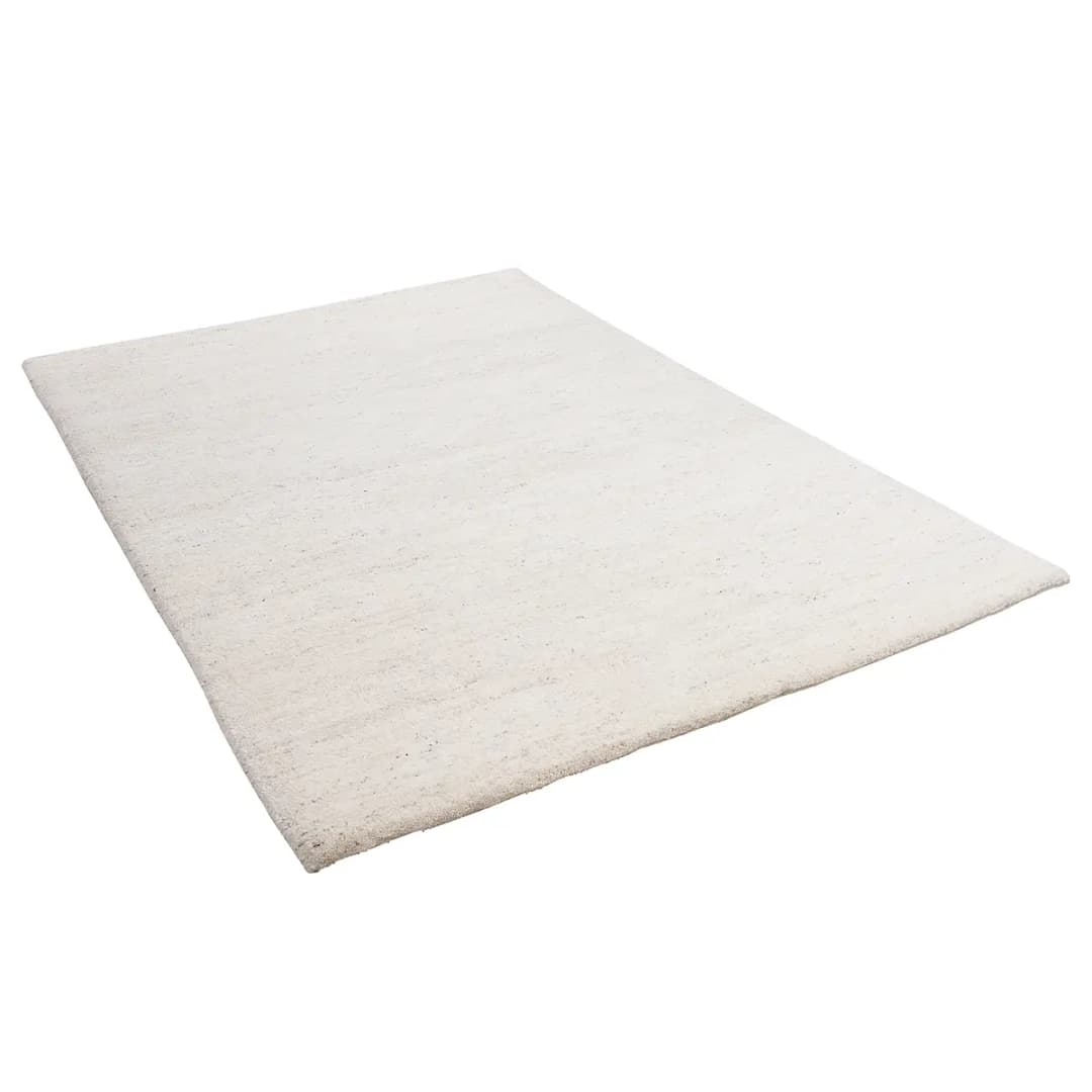 Wollteppich Maloronga Uni Weiß/Creme 70 x 140cm | Weiß