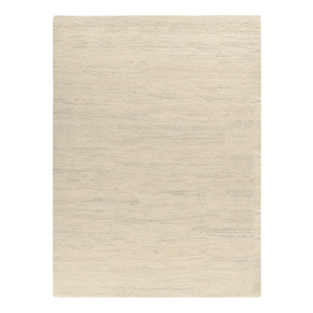 Wollteppich Taza Royal Uni Weiß/Beige | Beige