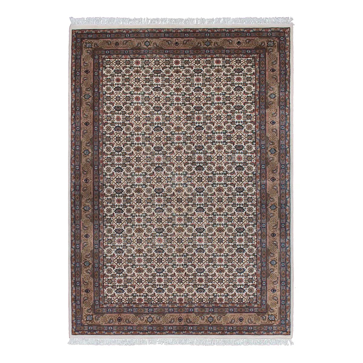 Wollteppich Benares Herati Braun/Beige | Braun