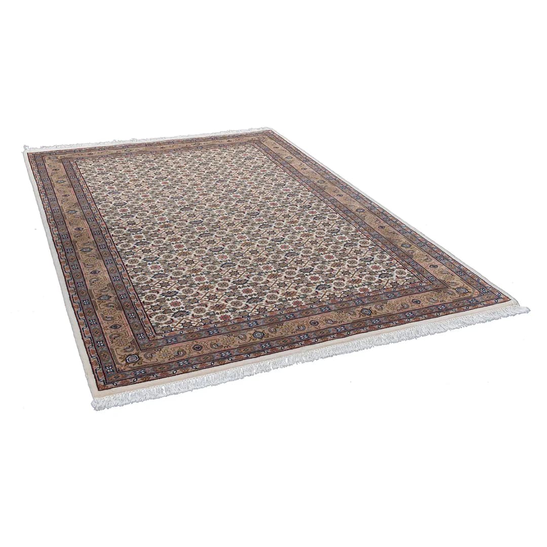 Wollteppich Benares Herati Braun/Beige | Braun