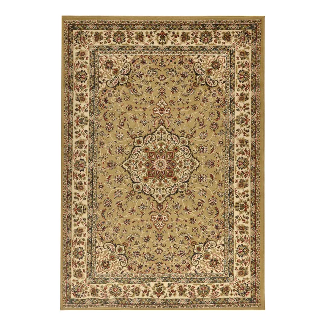 Kurzflorteppich Hamadan | Beige