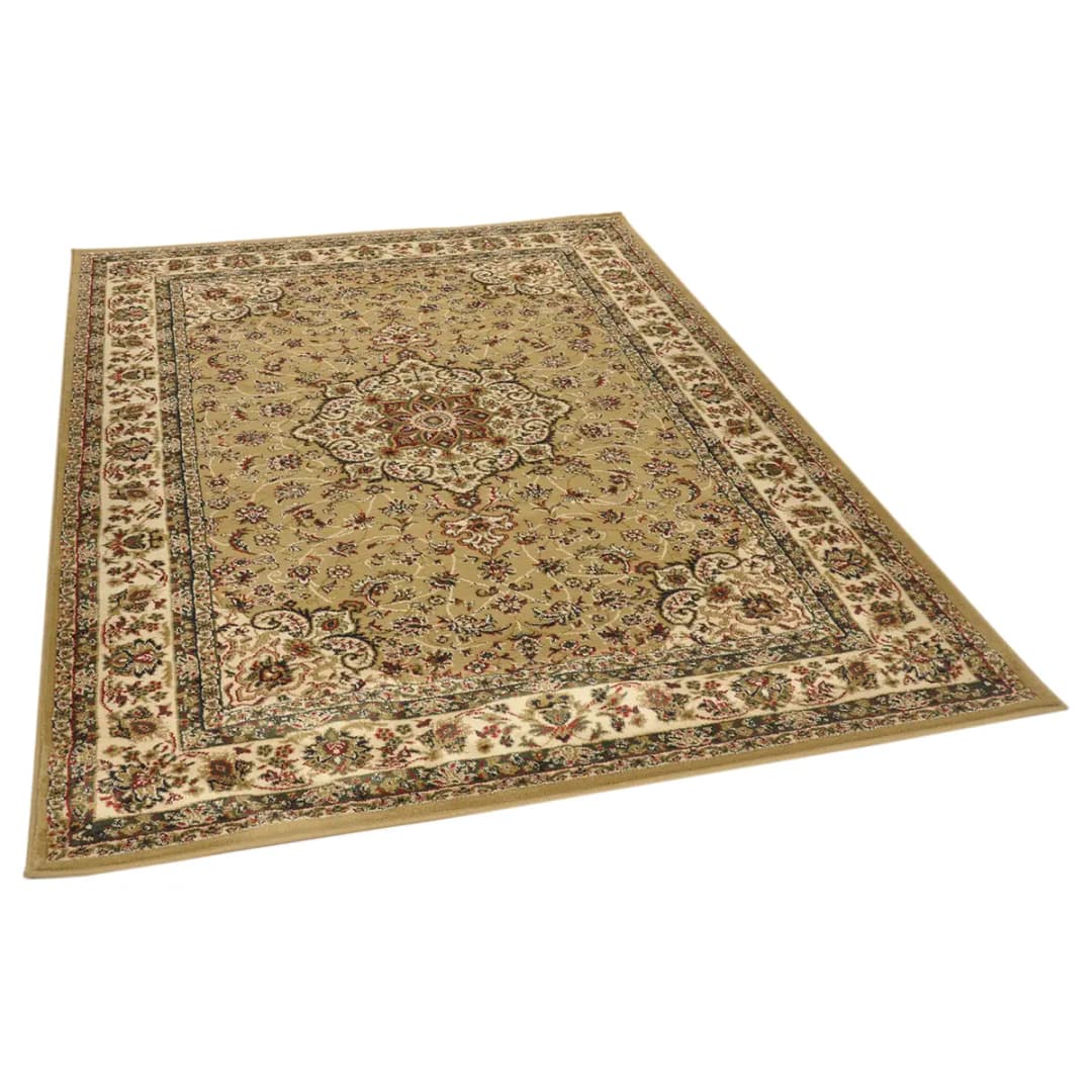 Kurzflorteppich Hamadan Beige/Beige 133 x 190cm | Beige