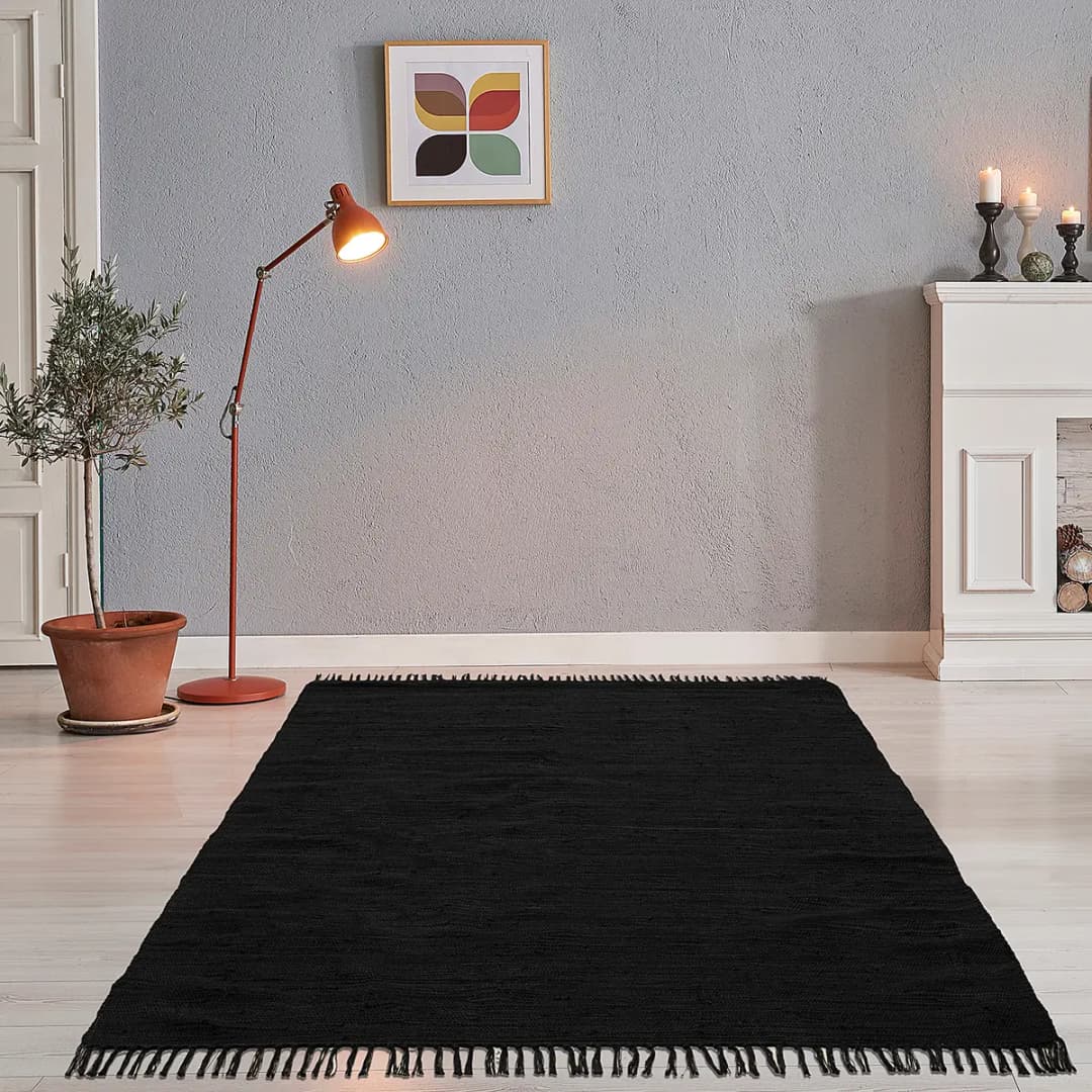 Teppich Happy Cotton Schwarz/Schwarz 160 x 230cm | Schwarz