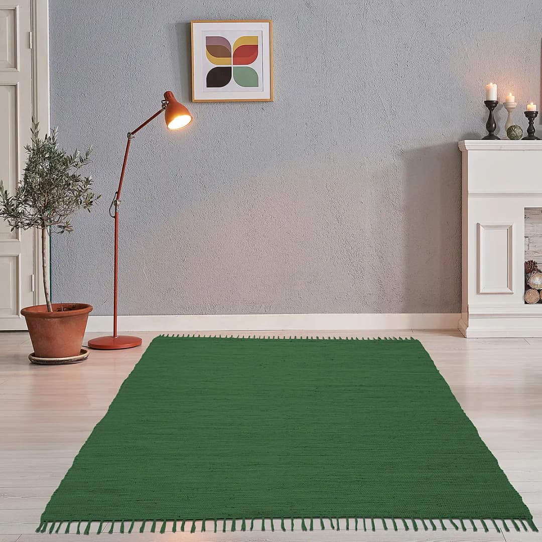 Teppich Happy Cotton Grün/Dunkelgrün 40 x 60cm | Grün