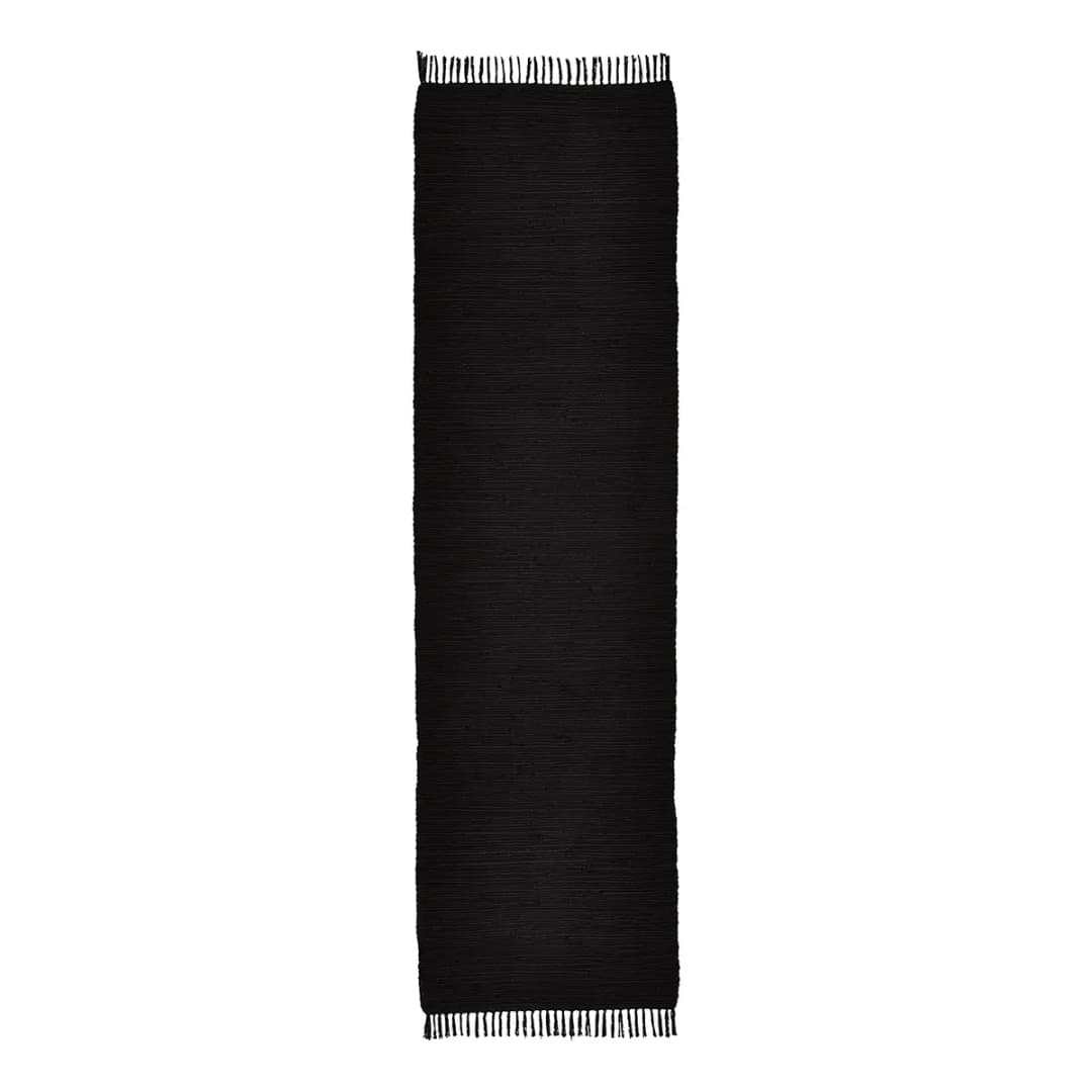 Läufer Happy Cotton 70 x 250cm Schwarz/Schwarz | Schwarz