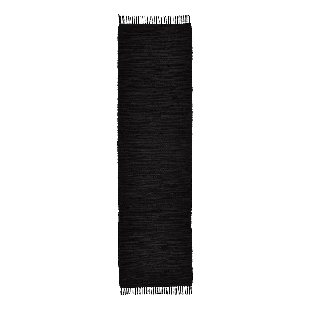 Läufer Happy Cotton 70 x 250cm Schwarz/Schwarz | Schwarz