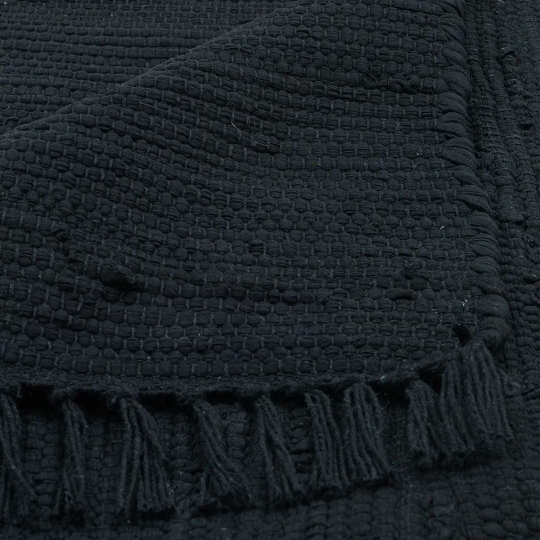 Läufer Happy Cotton 70 x 250cm Schwarz/Schwarz | Schwarz