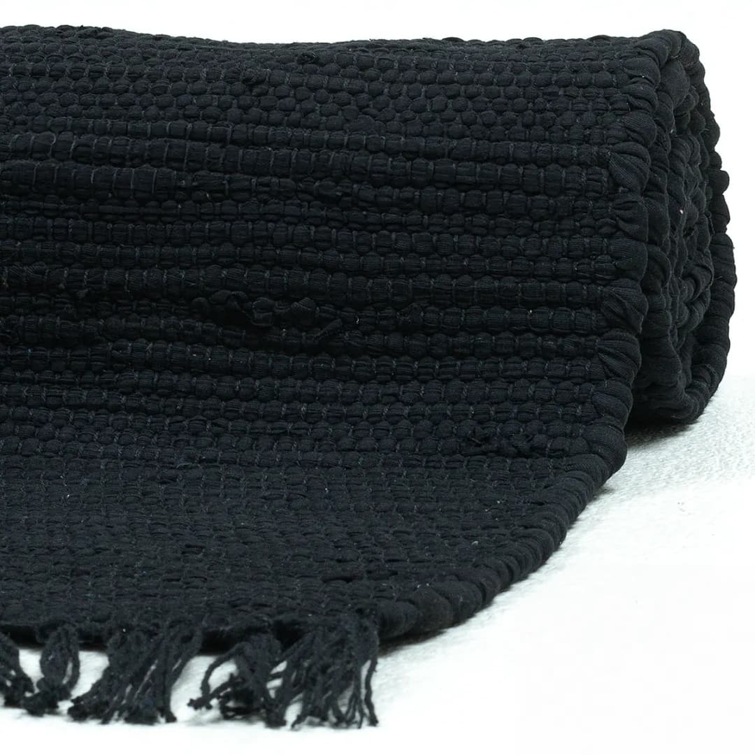 Läufer Happy Cotton 70 x 250cm Schwarz/Schwarz | Schwarz