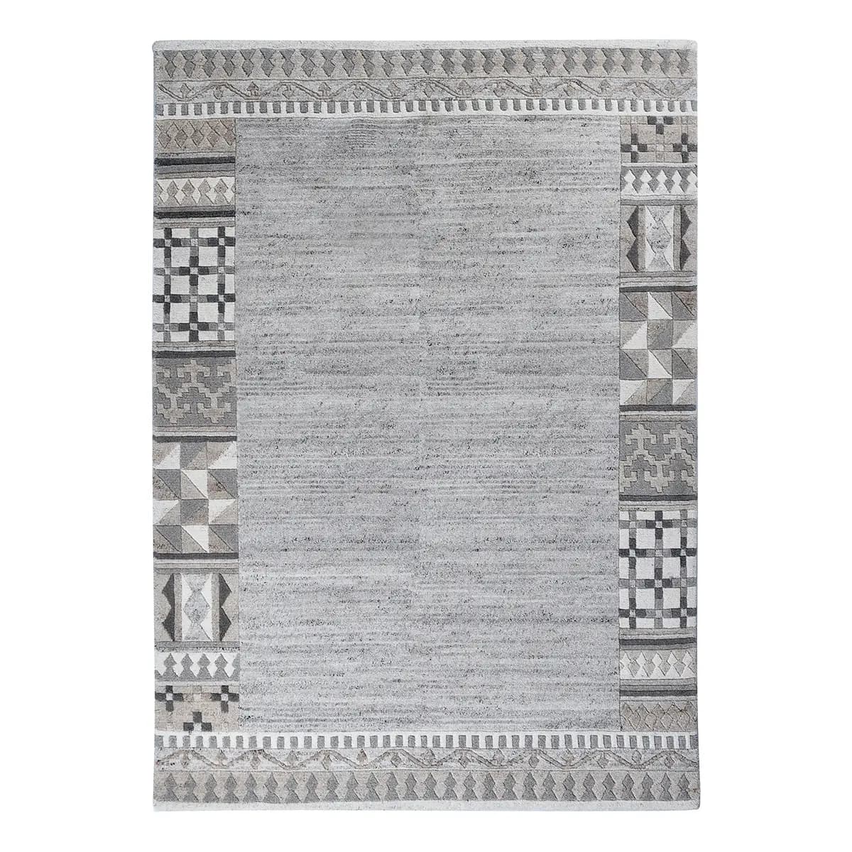 Wollteppich Nakarta 6030 Grau/Grau 60 x 90cm Wolle | Grau