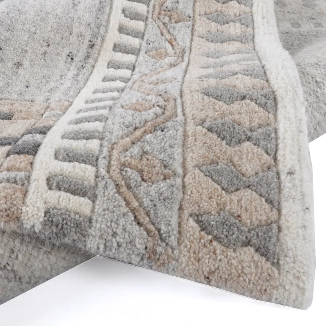 Wollteppich Nakarta 6030 Grau/Grau 60 x 90cm Wolle | Grau
