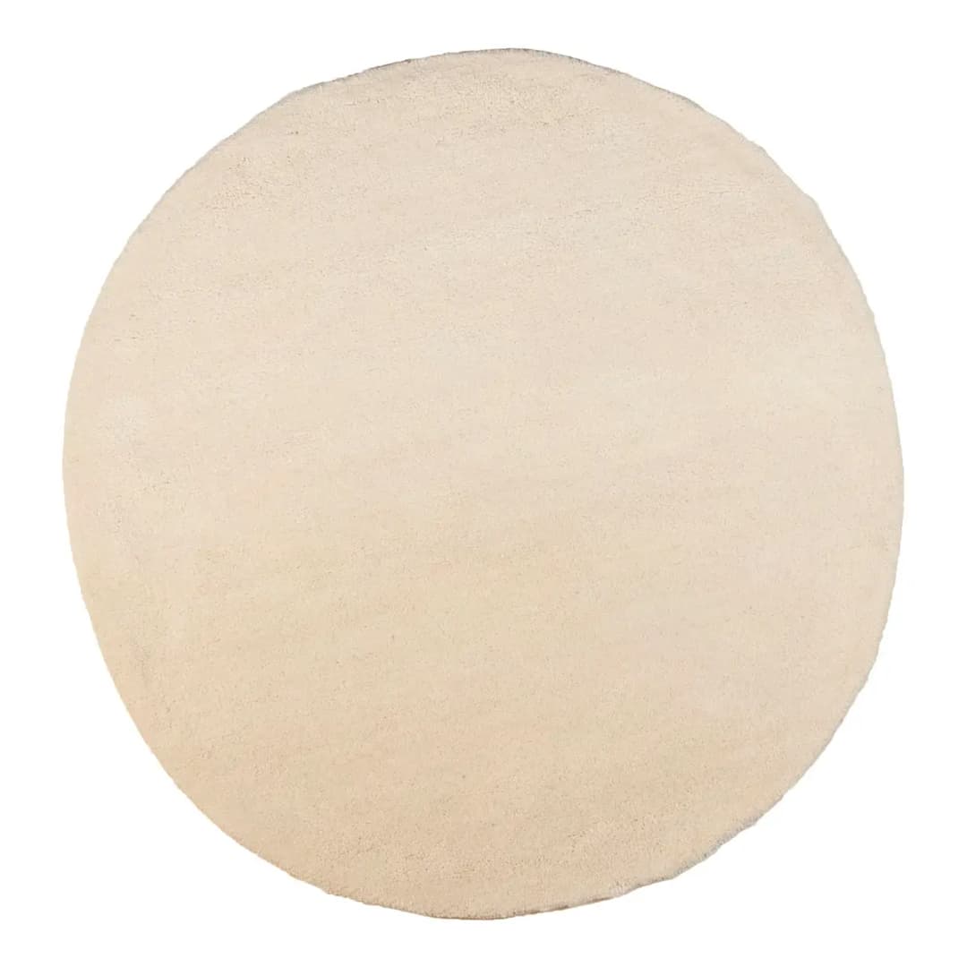 Wollteppich Maloronga Uni Rund Weiß Ø 150cm | Weiß