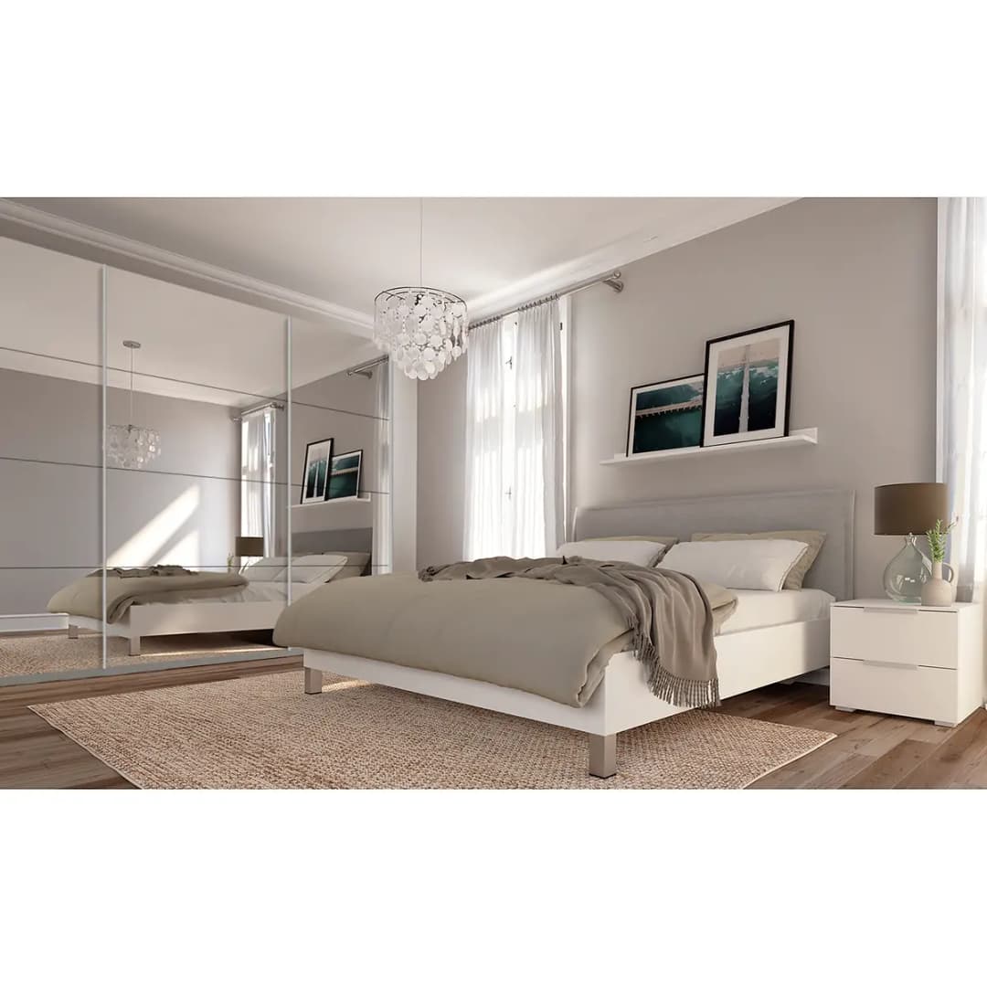 Schwebetürenschrank reflect | Grau