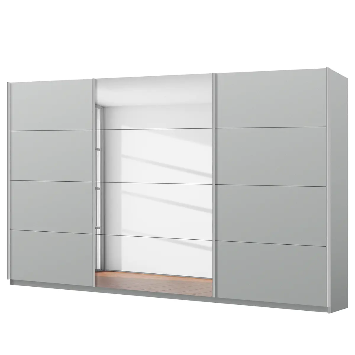 Schwebetürenschrank pure reflect | Grau