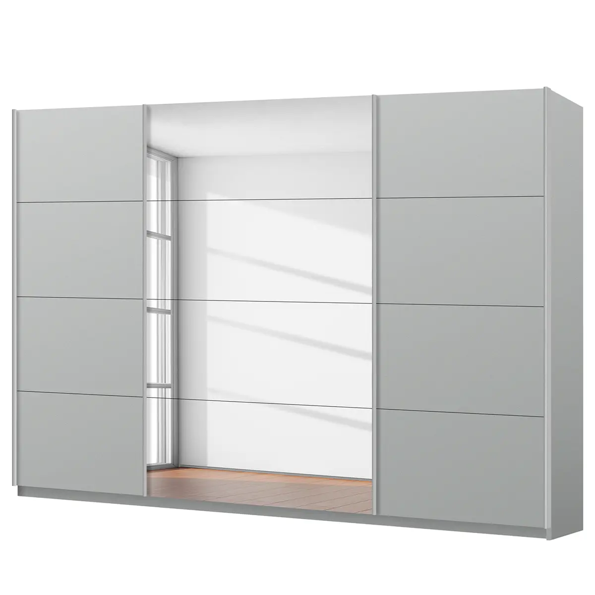 Schwebetürenschrank pure reflect | Grau