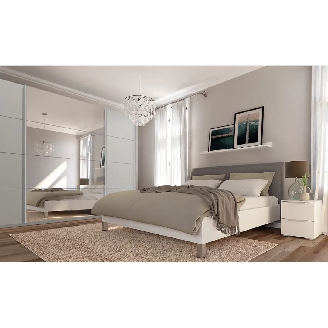 Schwebetürenschrank pure reflect | Grau