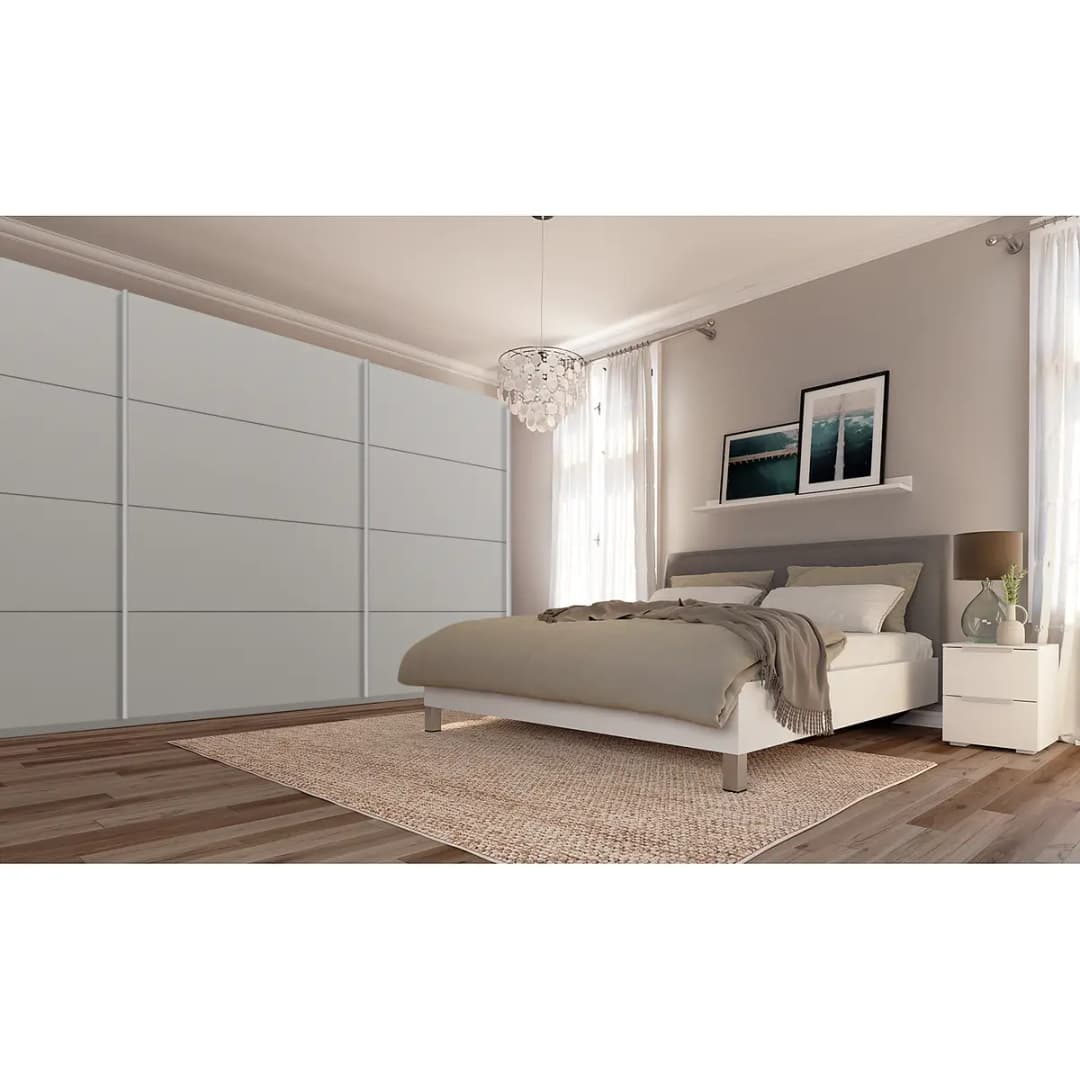 Schwebetürenschrank pure | Grau
