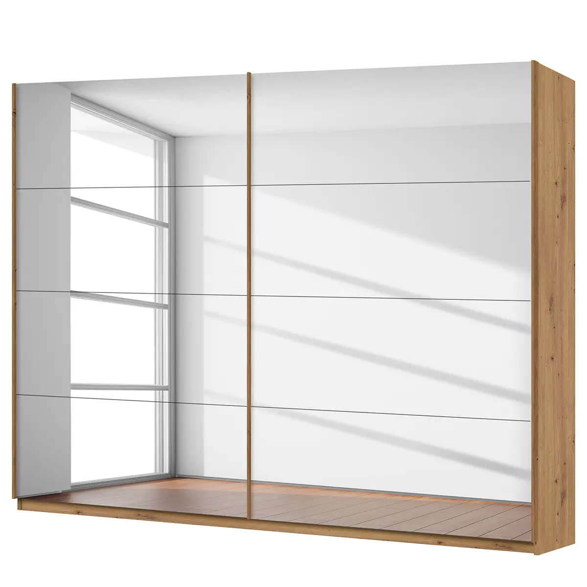 Schwebetürenschrank reflect | Braun