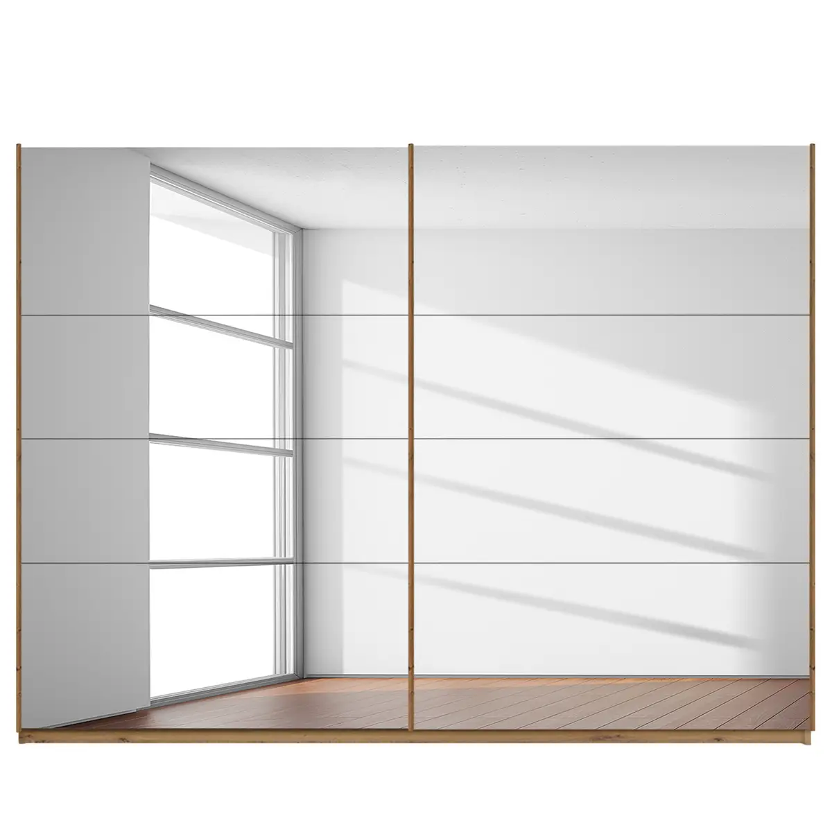 Schwebetürenschrank reflect | Braun