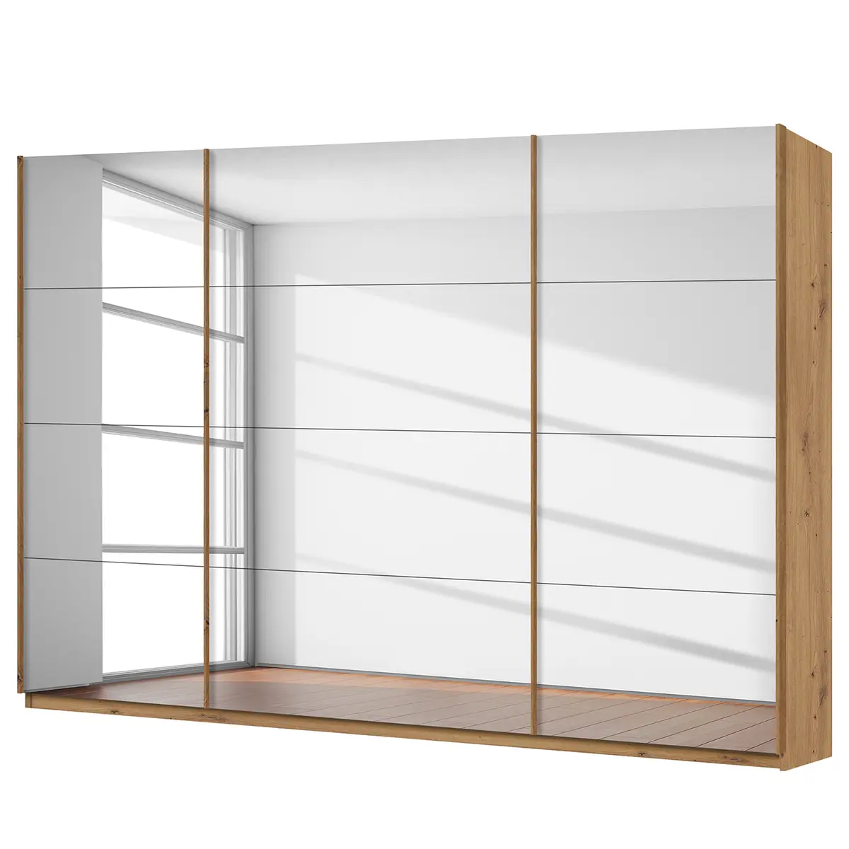 Schwebetürenschrank reflect | Braun