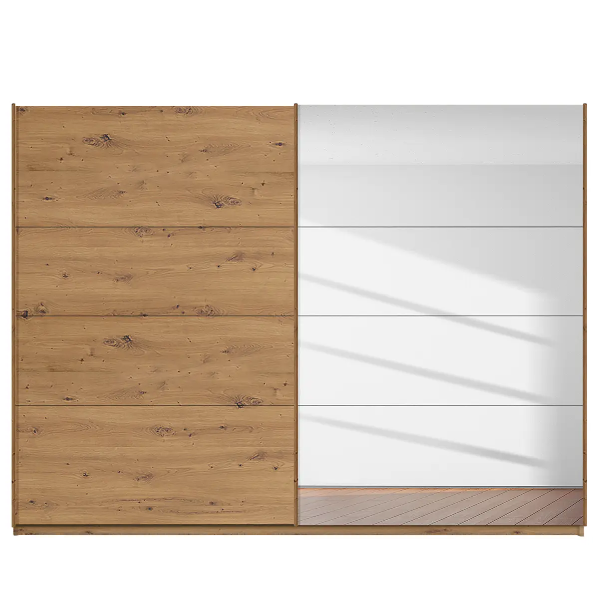 Schwebetürenschrank pure reflect | Braun