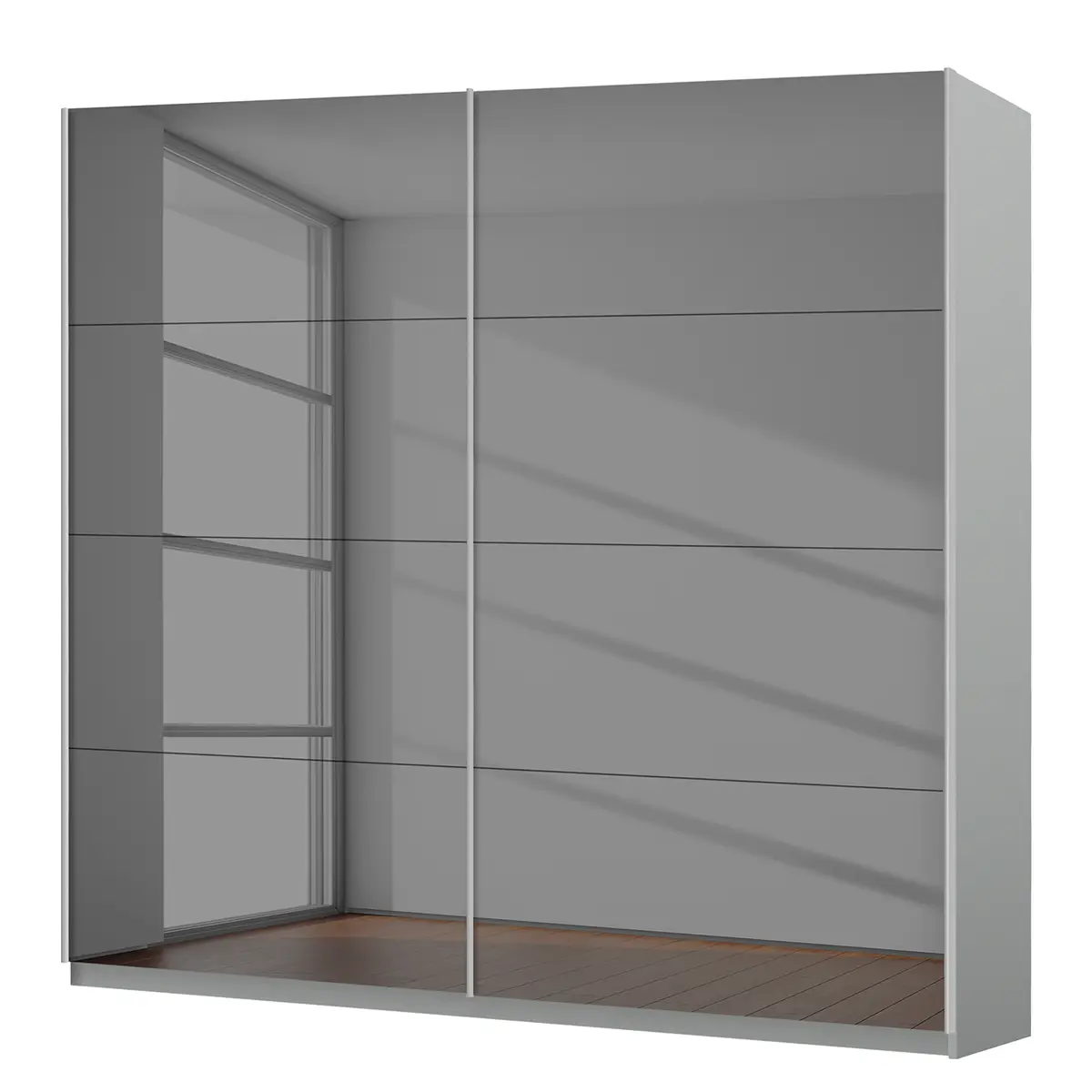 Schwebetürenschrank reflect+ | Grau
