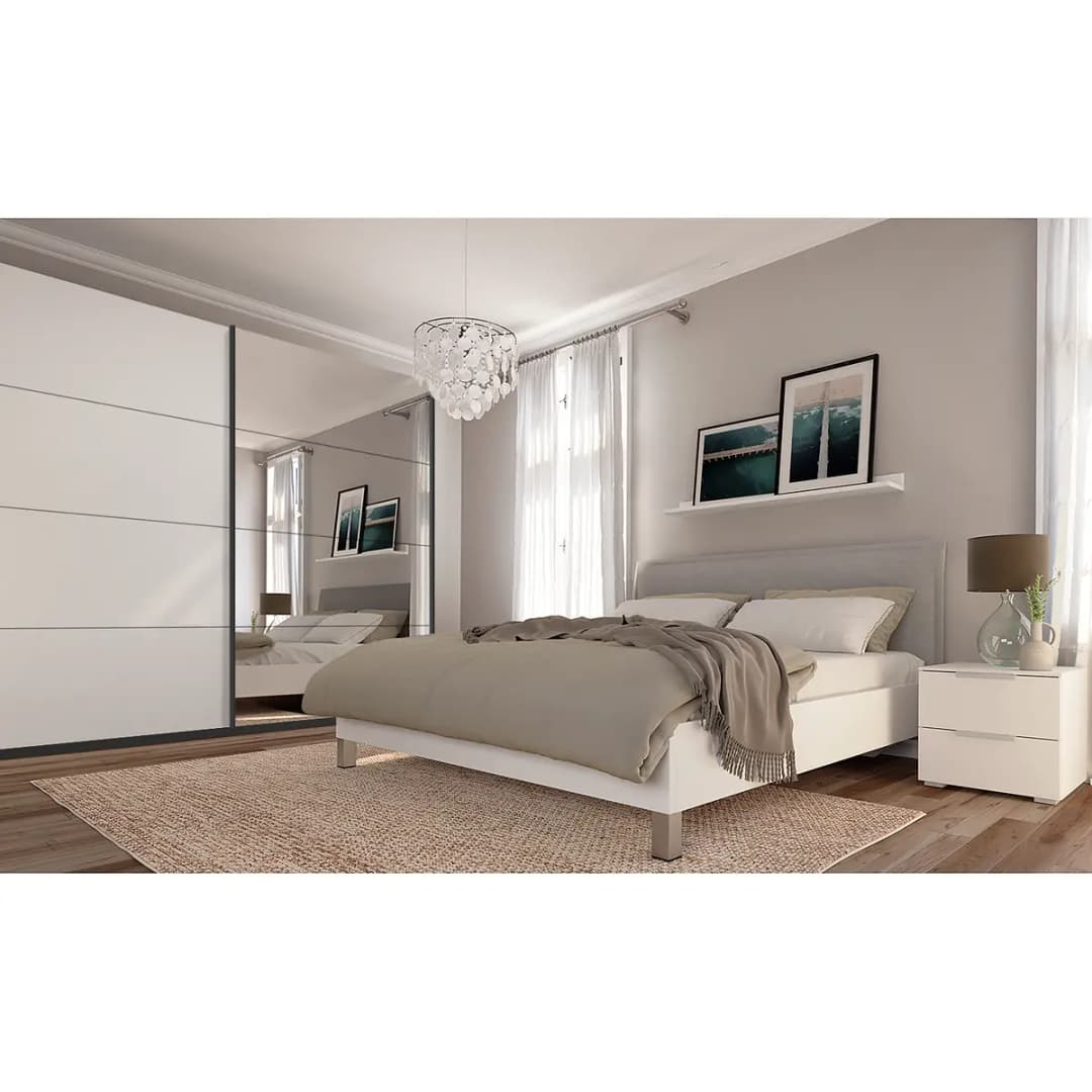 Schwebetürenschrank gloss reflect | Weiß
