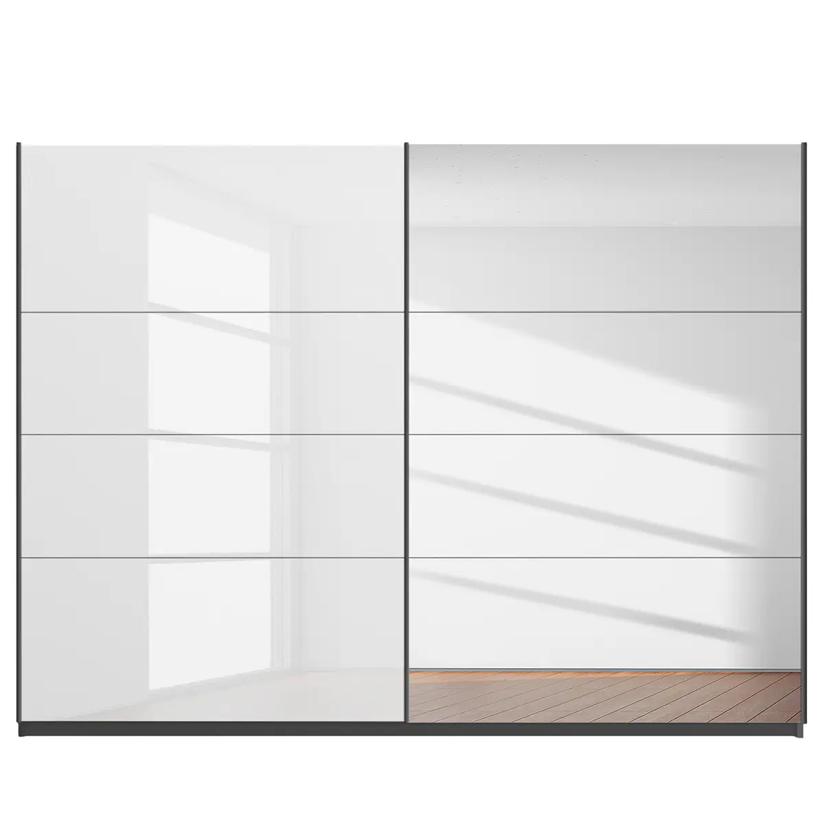 Schwebetürenschrank gloss reflect | Weiß