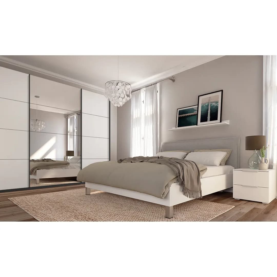Schwebetürenschrank gloss reflect | Weiß