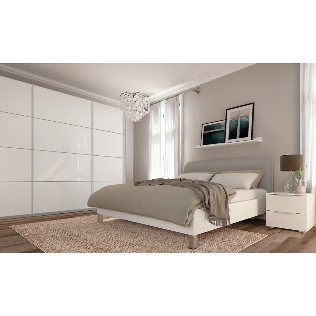 Schwebetürenschrank pure gloss | Weiß