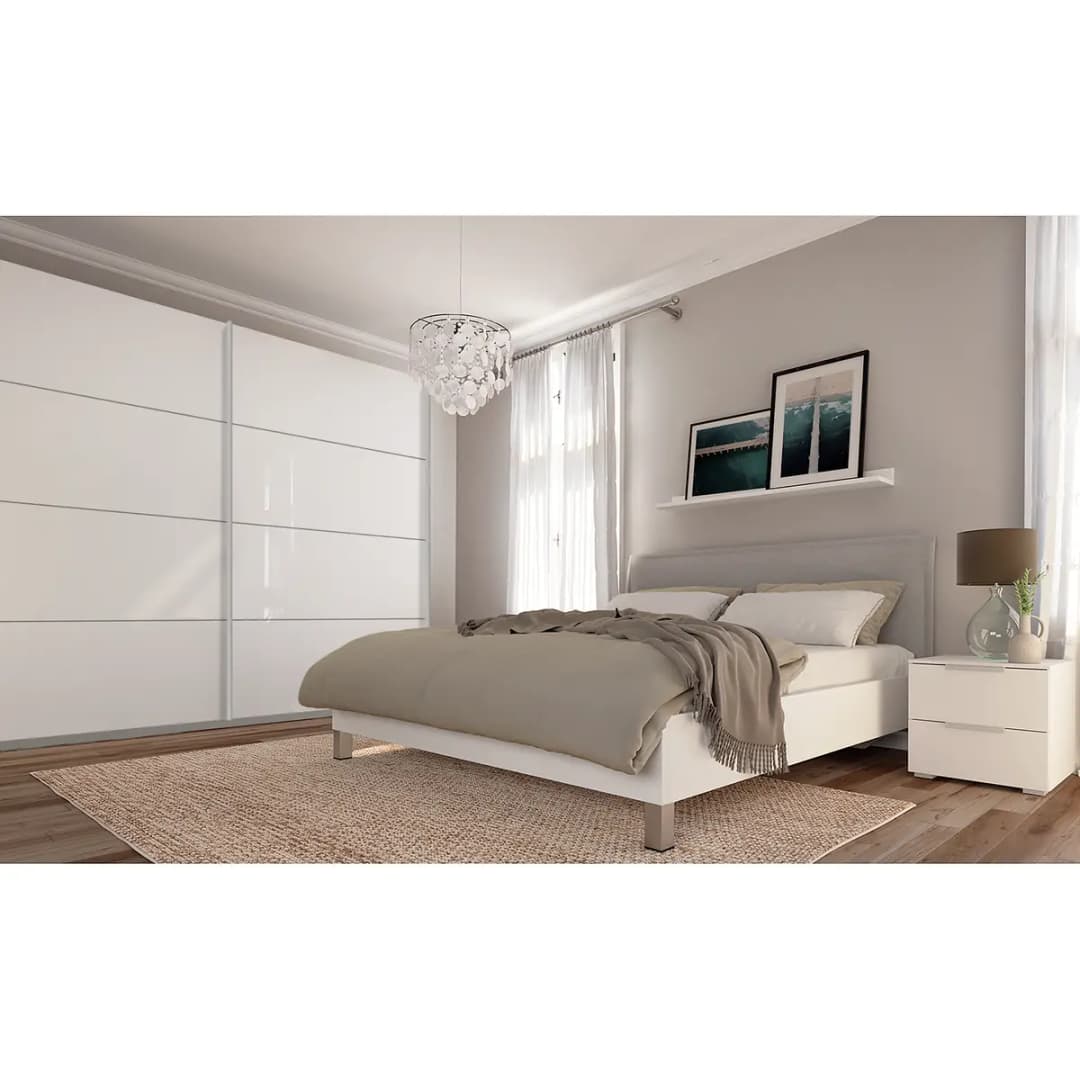 Schwebetürenschrank pure gloss 270 x 236cm Weiß/Hochglanz | Weiß