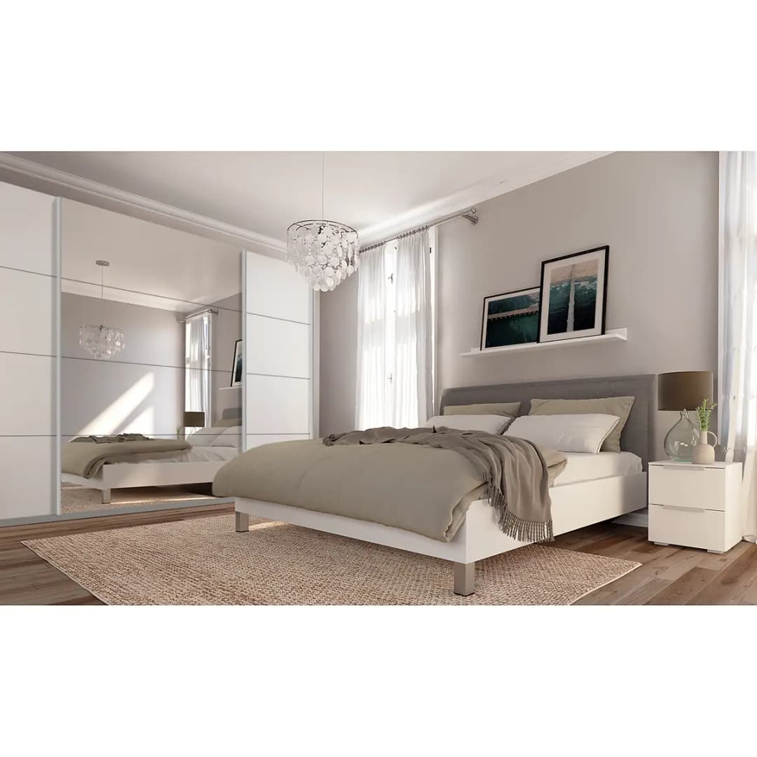 Schwebetürenschrank gloss reflect | Weiß
