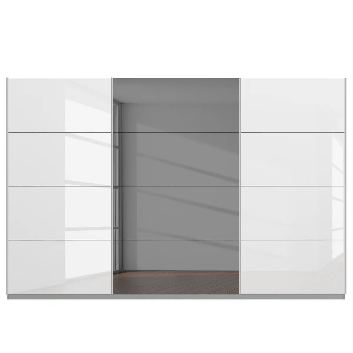 Schwebetürenschrank gloss reflect | Weiß