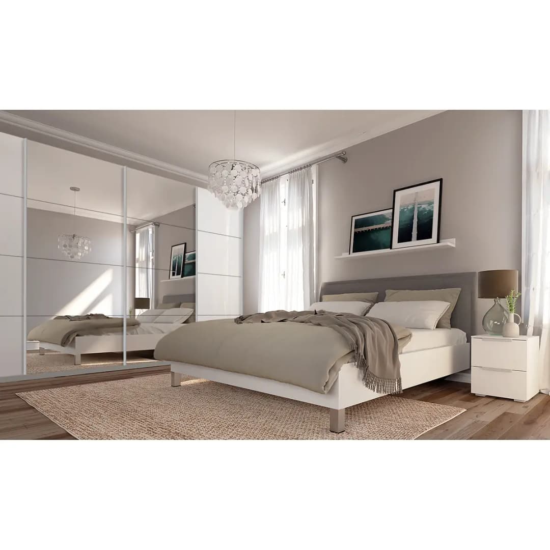 Schwebetürenschrank gloss reflect | Weiß
