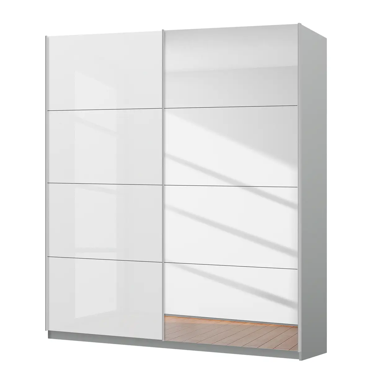 Schwebetürenschrank gloss reflect | Weiß